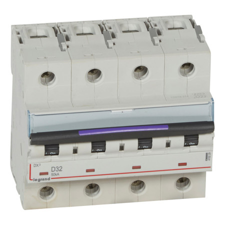 Автоматический выключатель Legrand DX³ 4P 32А (D) 50кА, 410229