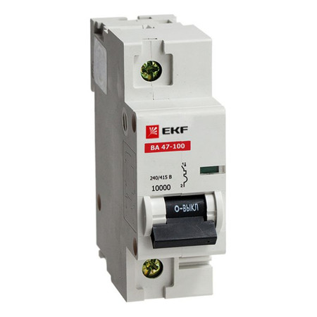 Автоматический выключатель EKF PROxima 1P 35А (C) 10кА, mcb47100-1-35C