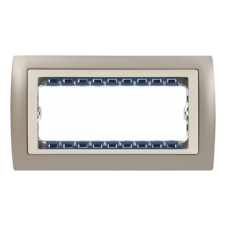 Рамка 8 модулей Simon SIMON 82, горизонтальная, шампань, 82784-34