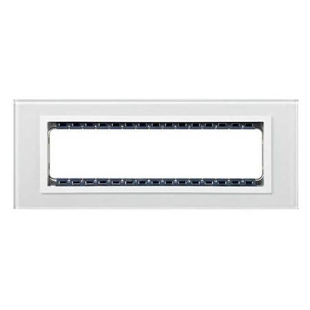 Рамка 8 модулей Simon SIMON 82, горизонтальная, натуральное стекло, 82687-60