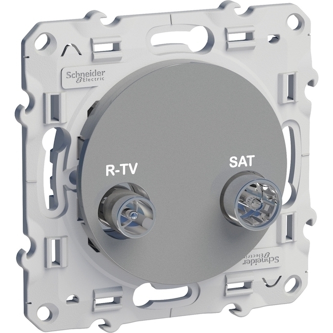 Розетка TV-SAT Schneider Electric ODACE, проходная, алюминий, S53R456