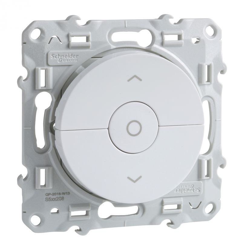 Выключатель для жалюзи кнопочный с фиксацией Schneider Electric ODACE, белый, S52R208