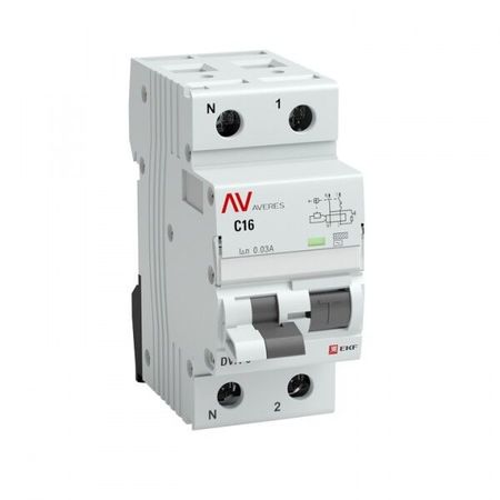 Дифавтомат EKF AVERES 1P+N 32А (B) 6кА 300мА (A), rcbo6-1pn-32B-300-a-av