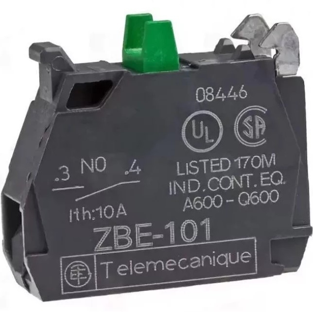 Блок контактный 1НО 3А 240В для кнопок и переключателей XB4, ХВ5, ZBE101