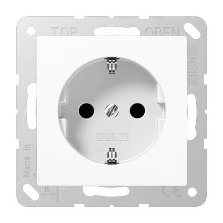 Розетка JUNG AS 500, скрытый монтаж, с заземлением, белый, ABA521WW