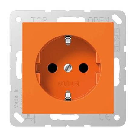 Розетка JUNG AS 500, скрытый монтаж, с заземлением, оранжевый, ABA520O