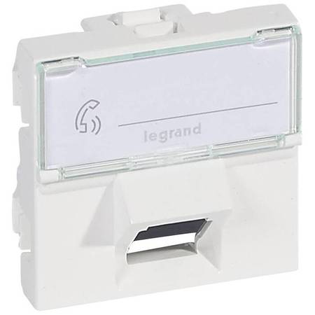 Розетка компьютерная RJ45 Cat.6 Legrand MOSAIC, белый, 076505