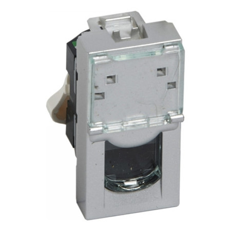 Розетка компьютерная RJ45 Cat.5 Legrand MOSAIC, алюминий, 079451