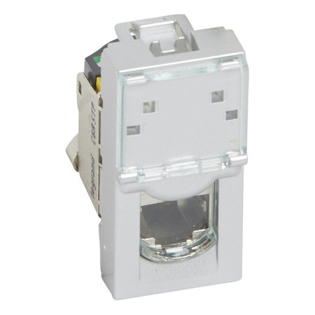 Розетка компьютерная RJ45 Cat.6 Legrand MOSAIC, алюминий, 079474