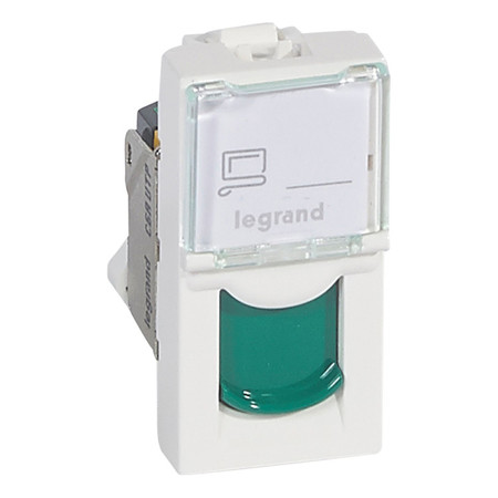 Розетка компьютерная RJ45 Cat.6 Legrand MOSAIC, белый, 076527