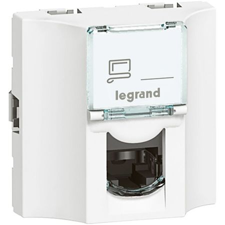 Розетка компьютерная RJ45 Cat.6 Legrand MOSAIC, алюминий, 078629