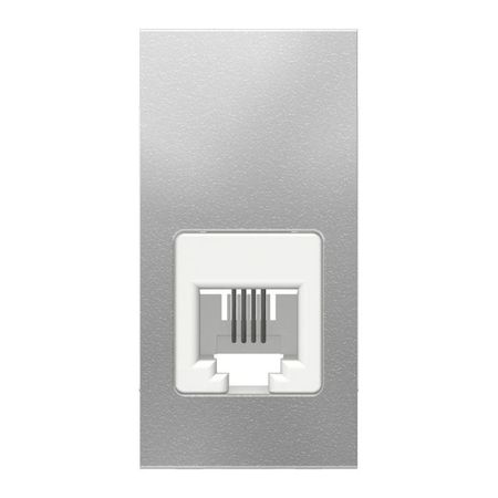 Розетка телефонная RJ12 Schneider Electric UNICA MODULAR, алюминий, NU349130