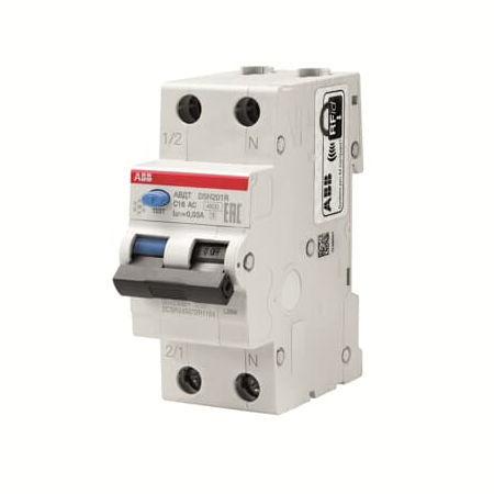 Дифавтомат ABB DSH201R 1P+N 16А ( C ) 4.5 кА, 30 мА ( AC ), DSH201R C16 AC30, 2CSR245072R1164