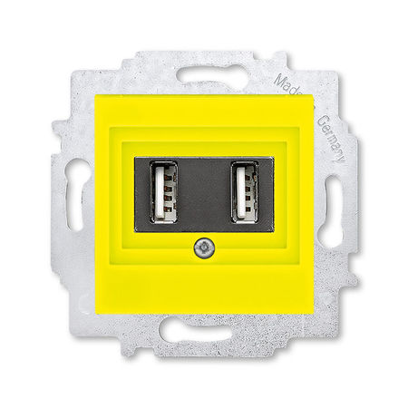 Розетка USB ABB LEVIT, скрытый монтаж, желтый, 5014H-A00040 64W, 2CHH290040A6064