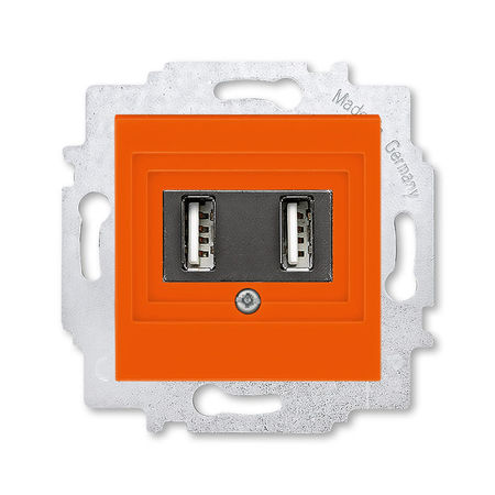 Розетка USB ABB LEVIT, скрытый монтаж, оранжевый, 5014H-A00040 66W, 2CHH290040A6066