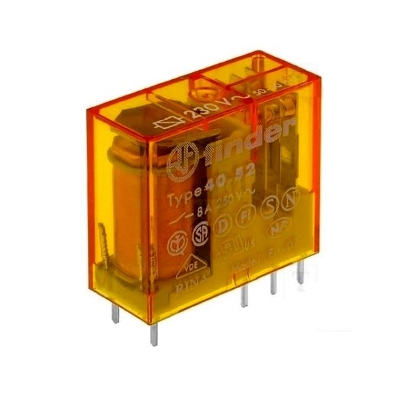 Миниатюрные PCB-реле; выводы с шагом 5мм; Контакты AgNi; 2CO 8A; катушка 220 АС, 405282300000