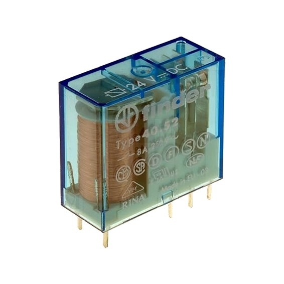 Миниатюрные PCB-реле; выводы с шагом 5мм; Контакты AgNi; 2CO 8A; катушка 24DC, 405290240000