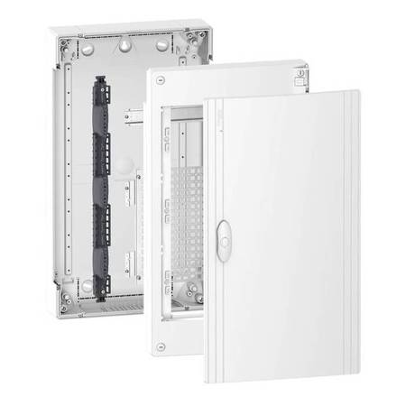 Щит мультимедийный Schneider Electric PRAGMA, 13 мод., IP40, навесной, Пластик, белая дверь, PRA313SU