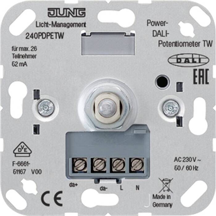 Электронный потенциометр DALI с регулировкой цветовой температуры, с блоком питания, 240PDPETW