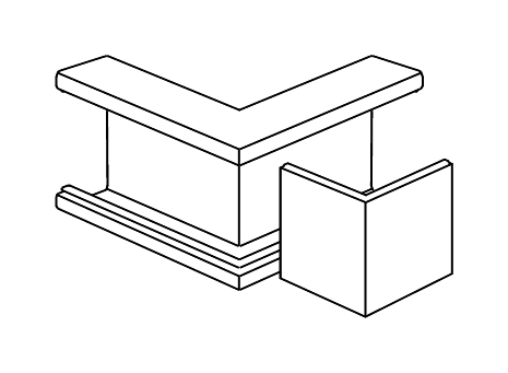 Угол внутренний 110х52 белый RAL9010, INS5550203