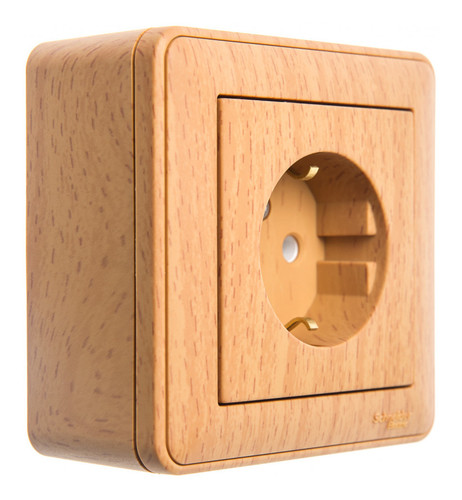 W59 коробка подъемная для наружного монтажа с рамкой 1-местная бук, KP-152-88