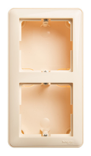 Коробка подъемная с рамкой W59 двойная слоновая кость, KP-252-28