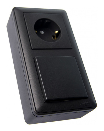 W59 коробка подъемная для наружного монтажа с рамкой 2-местная, черный бархат, KP-252-68