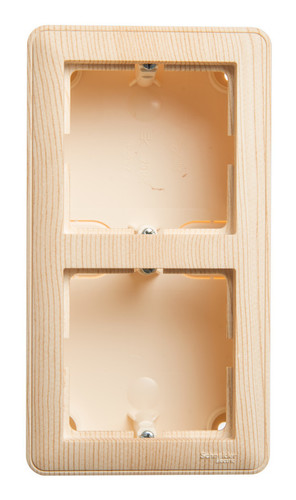 W59 коробка подъемная для наружного монтажа с рамкой 2-местная, сосна, KP-252-78