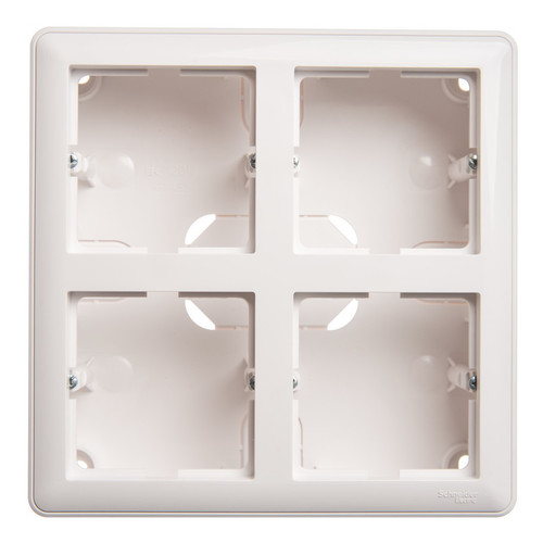 W59 коробка подъемная для наружного монтажа с рамкой 4-местная, белый, KP-452-18
