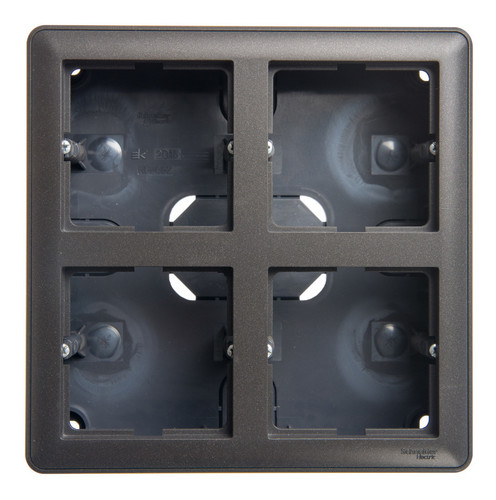 W59 коробка подъемная для наружного монтажа с рамкой 4-местная, черный бархат, KP-452-68