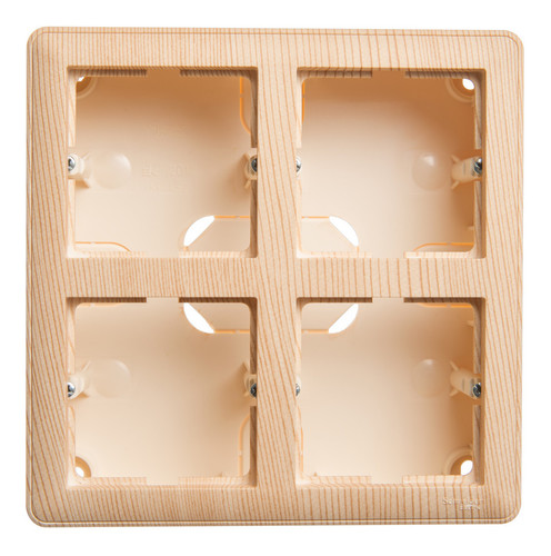 W59 коробка подъемная для наружного монтажа с рамкой 4-местная, сосна, KP-452-78