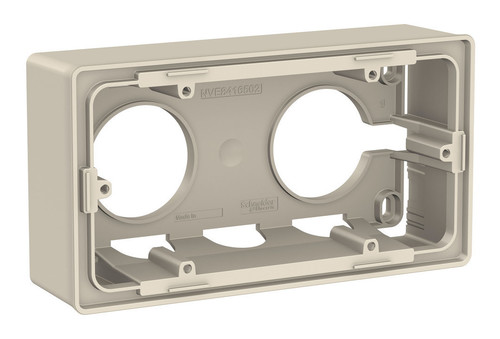 Коробка UNICA NEW для открытой установки 2-постовая бежевый, NU800444
