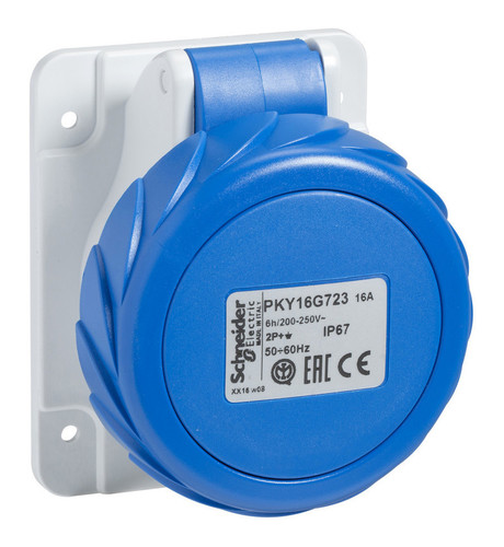 РОЗ СКР УСТ ПРМ БСТР 32А 2P+E IP67 220В, PKY32G723