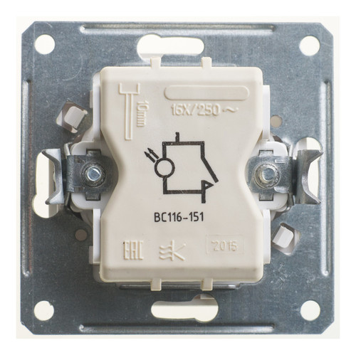 Wessen59 Выключатель без рамки скрытый 1 клавиша с индикацией слоновая кость, VS116-151-2-86