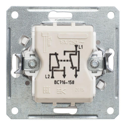 Переключатель 1-клавишный Schneider Electric W59, скрытый монтаж, белый, VS716-158-18