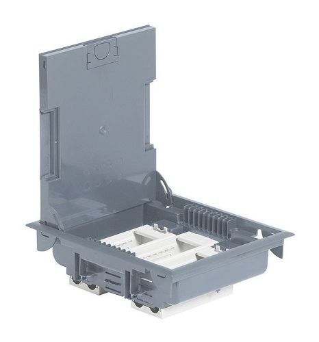 Напольная коробка с глубиной 75-105 мм - неукомплектованная - 12 модулей - под покрытие - серый RAL, 089606