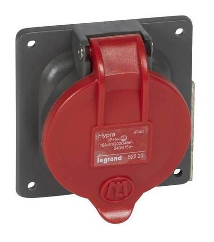 Встраиваемая розетка Hypra - IP 44 - 3К+Н+З - 16 А - пластик, 052220