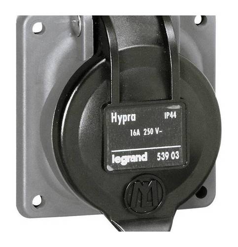 Встраиваемая розетка Hypra - IP 44 - 2К+З - бытовая - 250 В - 16 А - пластик, 053903