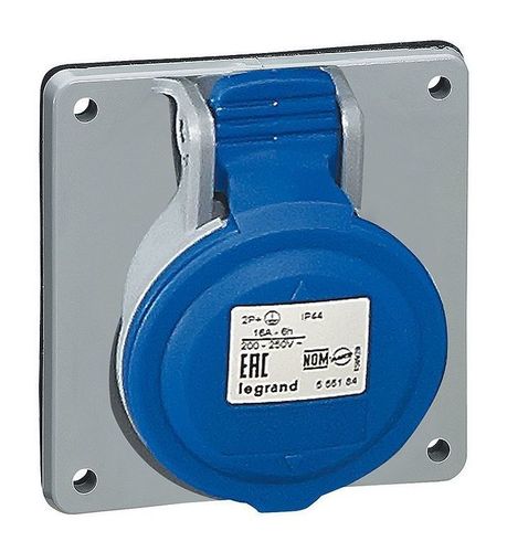 Встраиваемая наклонная розетка - P17 Tempra Pro - IP 44 - 200//250 В~ - 16 A - 3К+Н+З, 555186