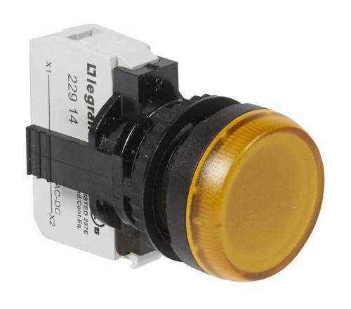 Лампа-индикатор - Osmoz - в сборе - с подсветкой - желтый - 24 В~//=, 023774