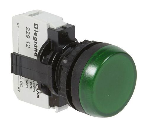 Лампа-индикатор - Osmoz - в сборе - с подсветкой - зеленый - 130 B~, 023782