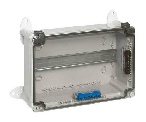 Коробка промышленная пластиковая - IP55 - IK07 - RAL 7035 - 130x75x74 мм - прозрачная крышка, 035901