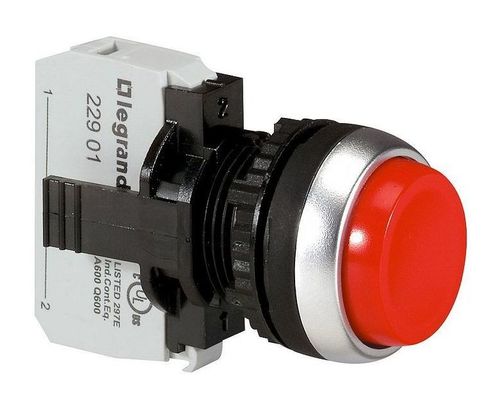 Кнопка с выступающим толкателем ∅ 22 - Osmoz - в сборе - IP 66 - красный, 023715