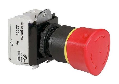 Кнопка с грибовидным толкателем ∅ 40 - Osmoz - в сборе - возврат-поворот - авар. отключение - EN 418, 023726