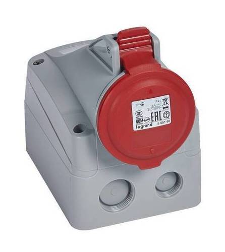 Розетка накладная - 16А - 3К+З - 460 В - IP 44, 555160