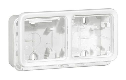 Plexo55 Artic Коробка 2-ная гориз. для накладного монтажа, белая, 070742
