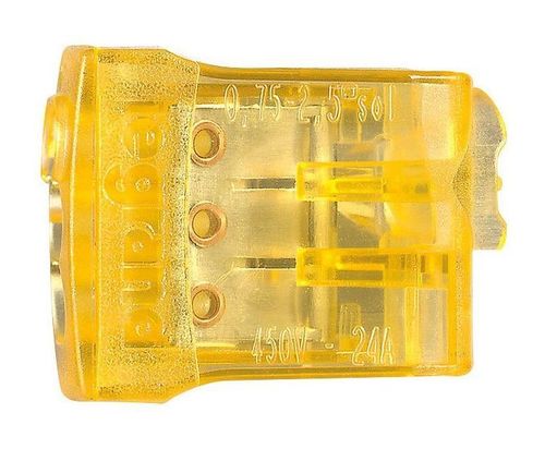 Пружинный клеммник Nylbloc auto для 3 клемм - 24A - 450 В~ - оранжевый, 034323