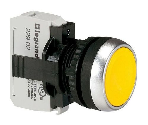 Кнопка с потайным толкателем - Osmoz - в сборе - IP 66 - желтый, 023704