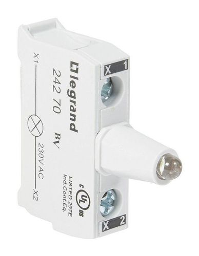 Блок со встроенным светодиодом для головок - Osmoz - для кнопочных постов - 230 В~ - белый, 024270