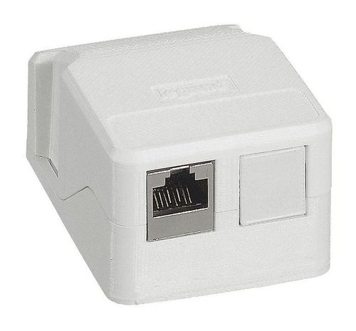 Накладная монтажная коробка Mosaic для 1 или 2 разъемов RJ45 Keystone, белая, 632779